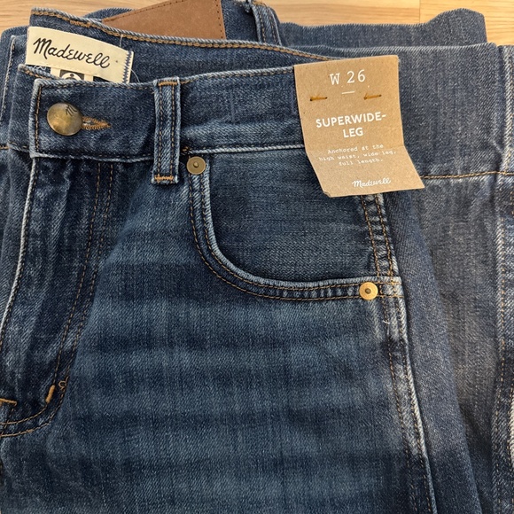 NWT Madewell Superwide-Leg Jeans: Softdrape Denim Edition in Ellsworth Wash 26 - Picture 6 of 10